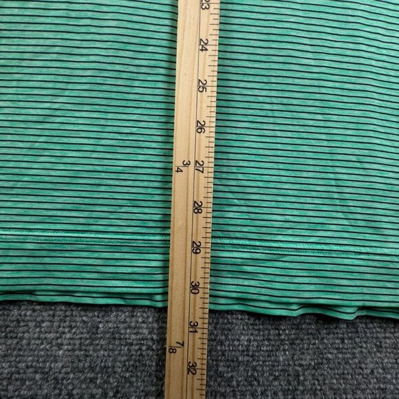 Footjoy FJ Golf Polo Shirt Mens Striped Short Sleeve Green Blue Large Adult - Picture 4 of 11